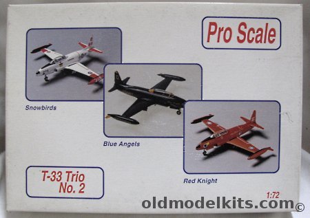 Pro Scale 1/72 3 Lockheed T-33A T-Bird Shooting Star Kits  - One Each of RCAF Snow Birds + USN Blue Angels + RCAF Red Knights, 91-52 plastic model kit